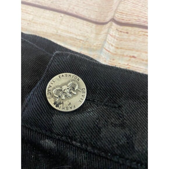Devil's Fashion Women's Black Steam Punk Gothic Detailed Jeans - Medium - Picture 8 of 12